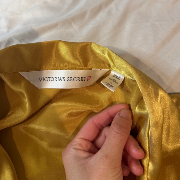 Vintage 90s Victoria’s Secret Gold Label Gold Satin Pajama Top Size Large Rare - Picture 6 of 14